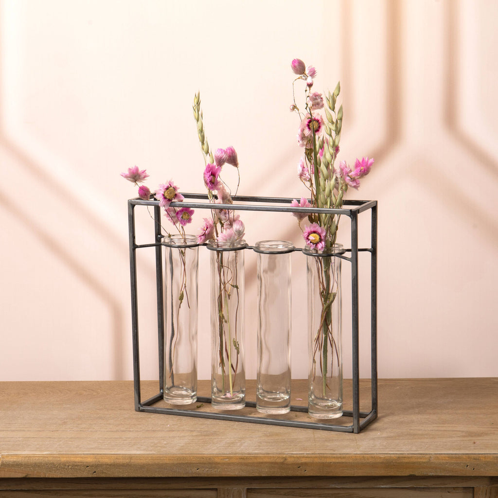 Glass and Metal Vase