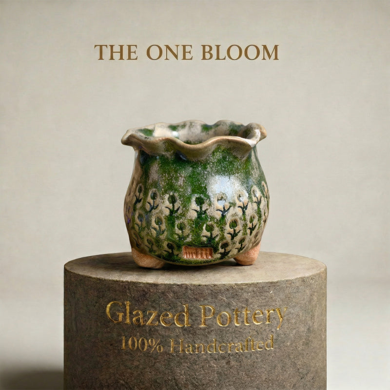 WS0033 Rustic Handmade Clay Planter Pot - Pot rim diameter: 2.3"