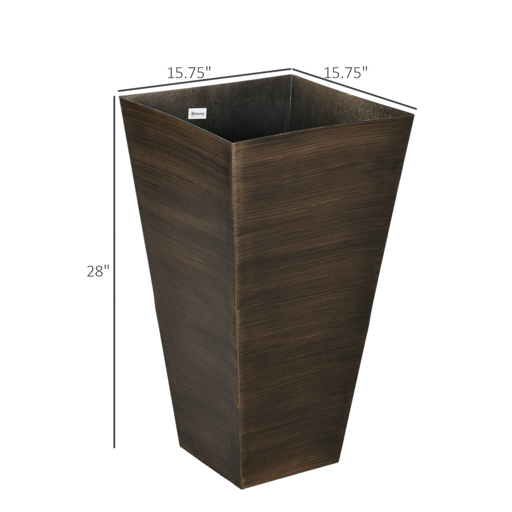 Outsunny 28" Tall Outdoor Planters, Set of 3 Large Taper Planters
