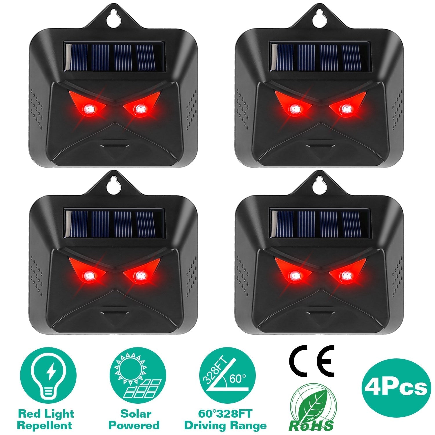 4Pcs Solar Predator Control Light Coyote Deterrent Deer Bird Repeller Lamp Animal Repellent for Garden Farm