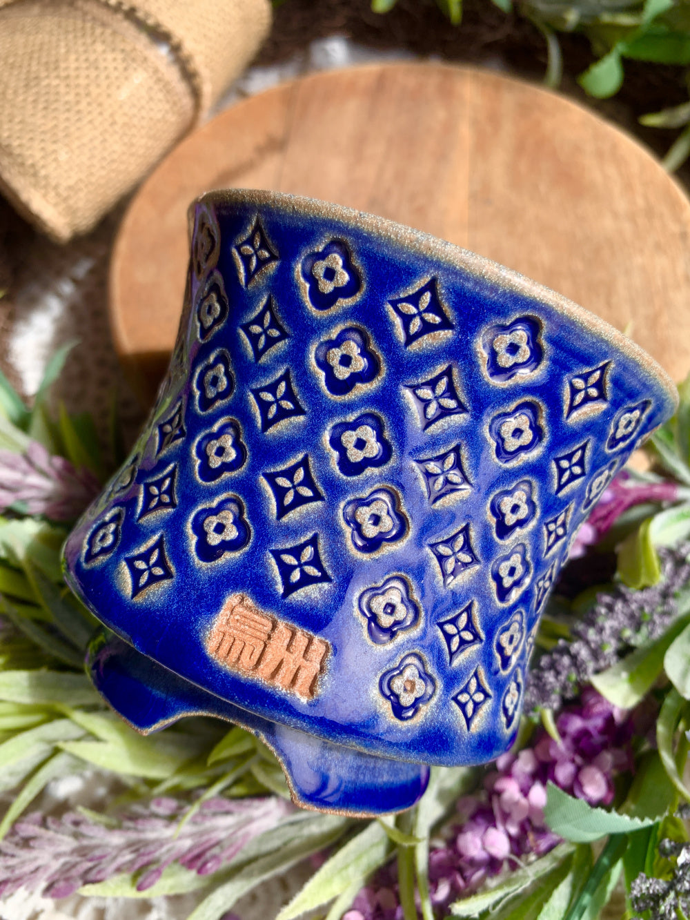 WS0027 Unique Handmade Pottery Planter Pot - Pot rim diameter: 3"