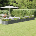 Garden Raised Bed Galvanized Steel 201.6"x31.5"x14.2" Gray