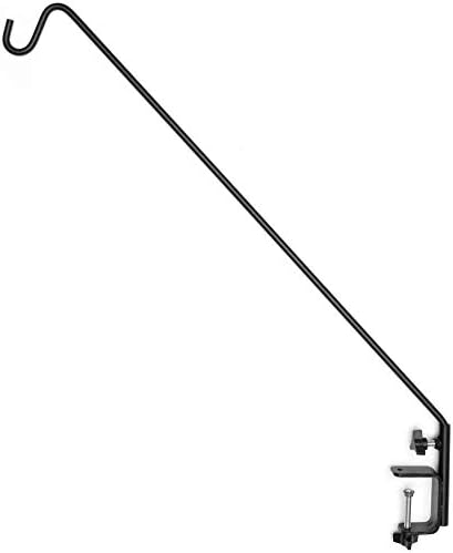 Ashman Deck Hook (2 Pack, 49-Inch Deck Hook), Double Forged Solid Metal Single Piece Rod, Ideal for Bird Feeders, Plant Hangers, Coconut Shell Hanging Baskets, and Lanterns.