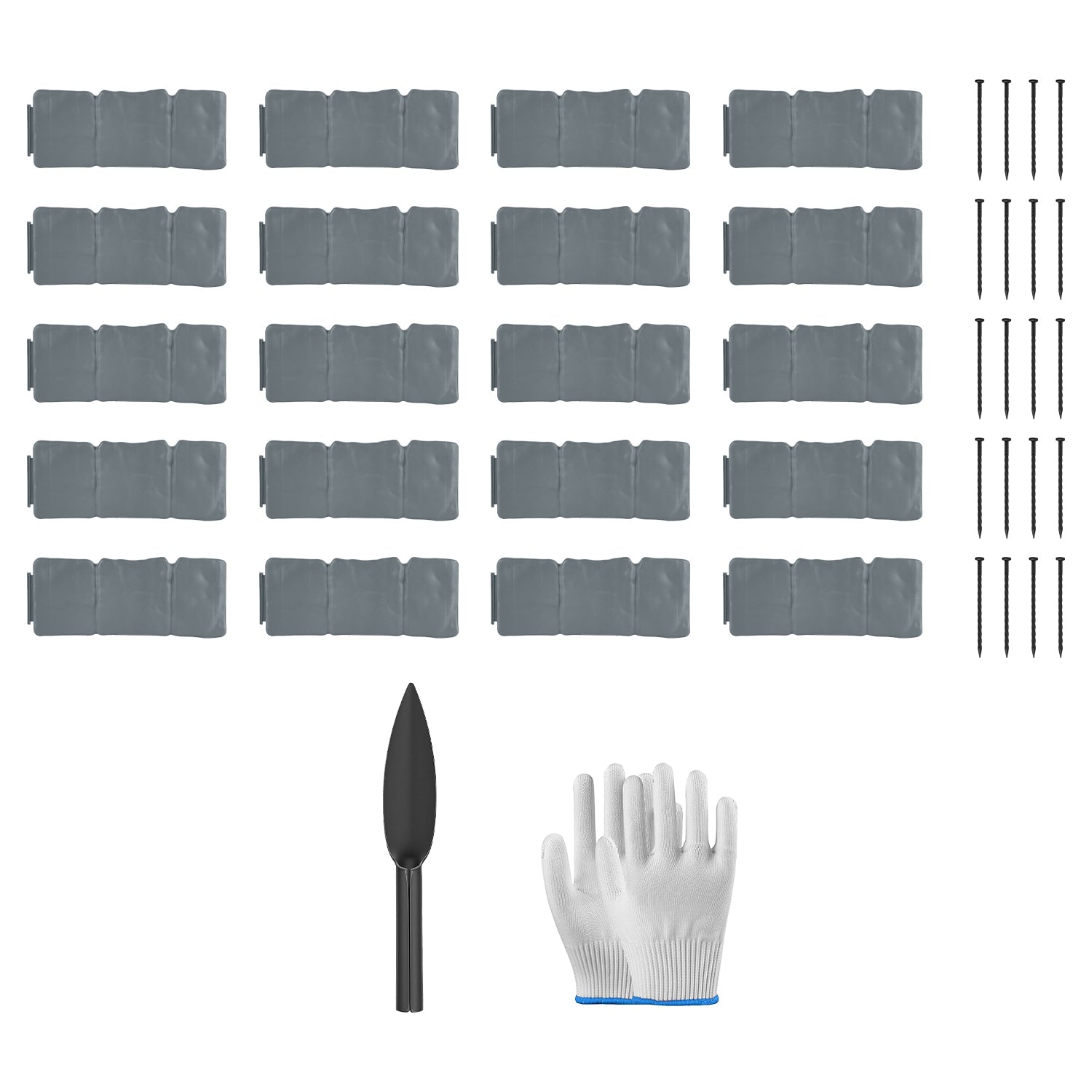 Plastic Landscape Edging 16FT Cobblestone Garden Border Kit