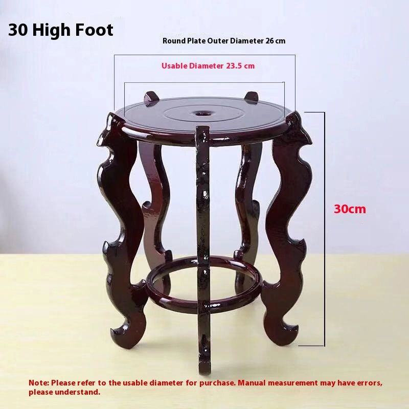Solid Wood Asian Flowerpot Base