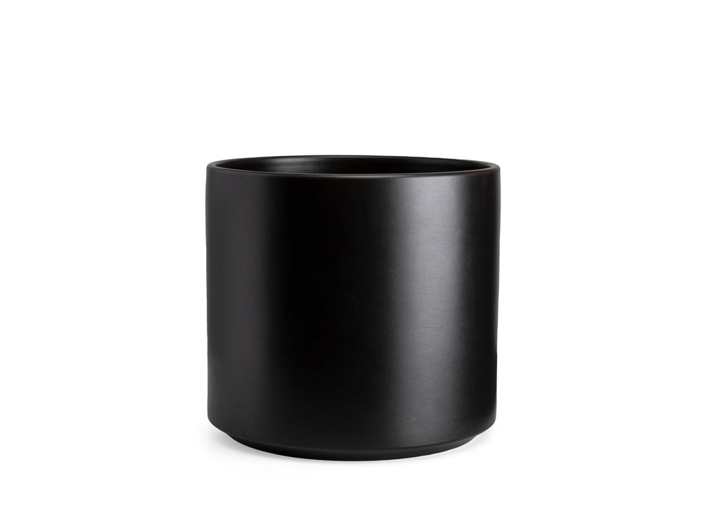 Solid Goods Ceramic Cylinder Planter – With or Without Mahogany Stand