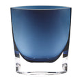 8 Mouth Blown Glass European Made Midnight Blue Pocket Shaped Vase