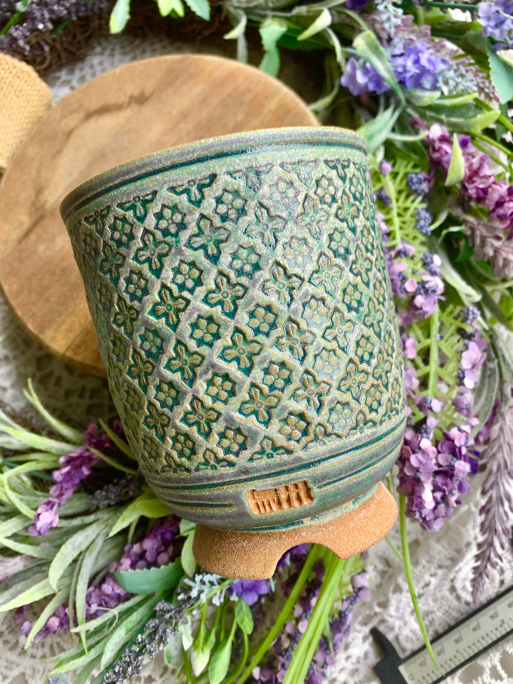 WS0005 Handmade Artisan Pottery Planter Pot - Pot rim diameter: 3.5"