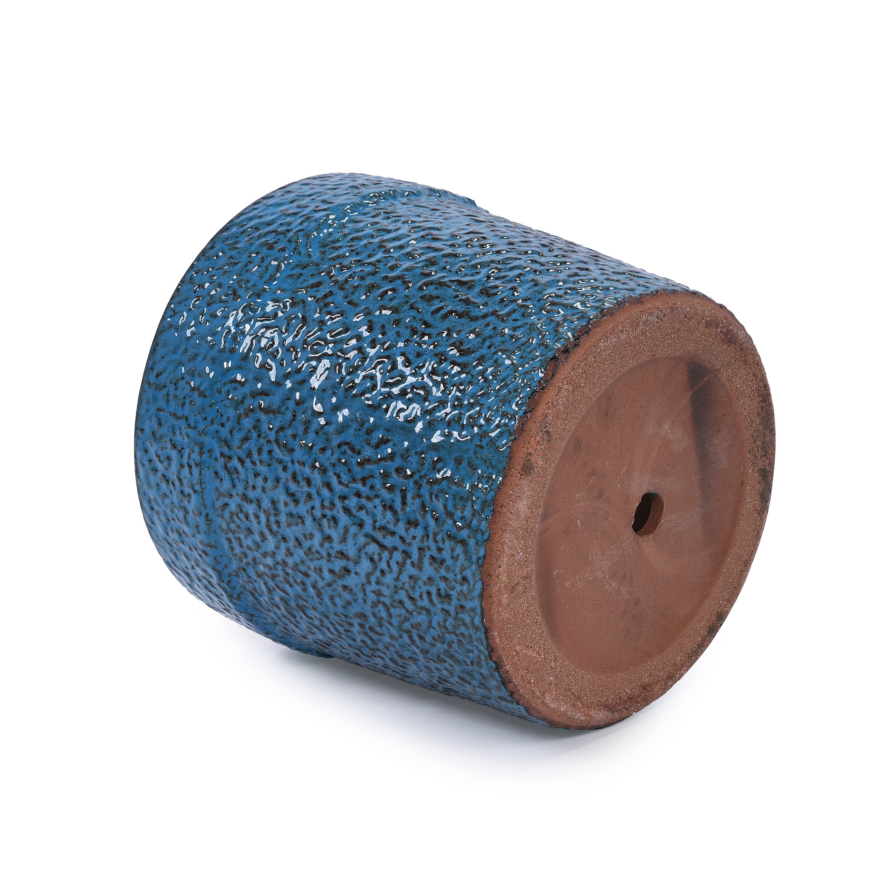 3 Pieces Ceramic Flowerpot, Modern Planter for Patio, Garden or Windowsills - Antique Blue