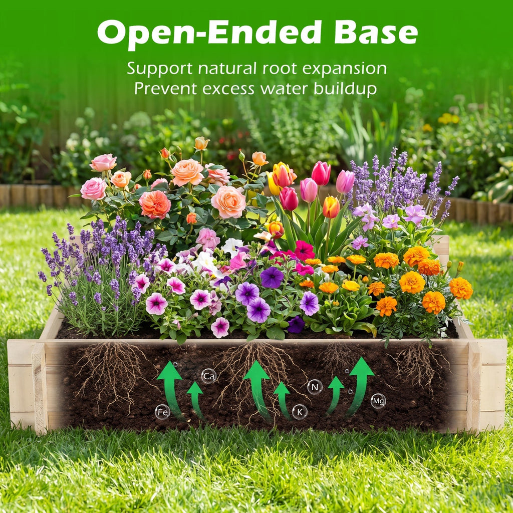 39.5" x 39.5" Square Wooden Raised Garden Bed