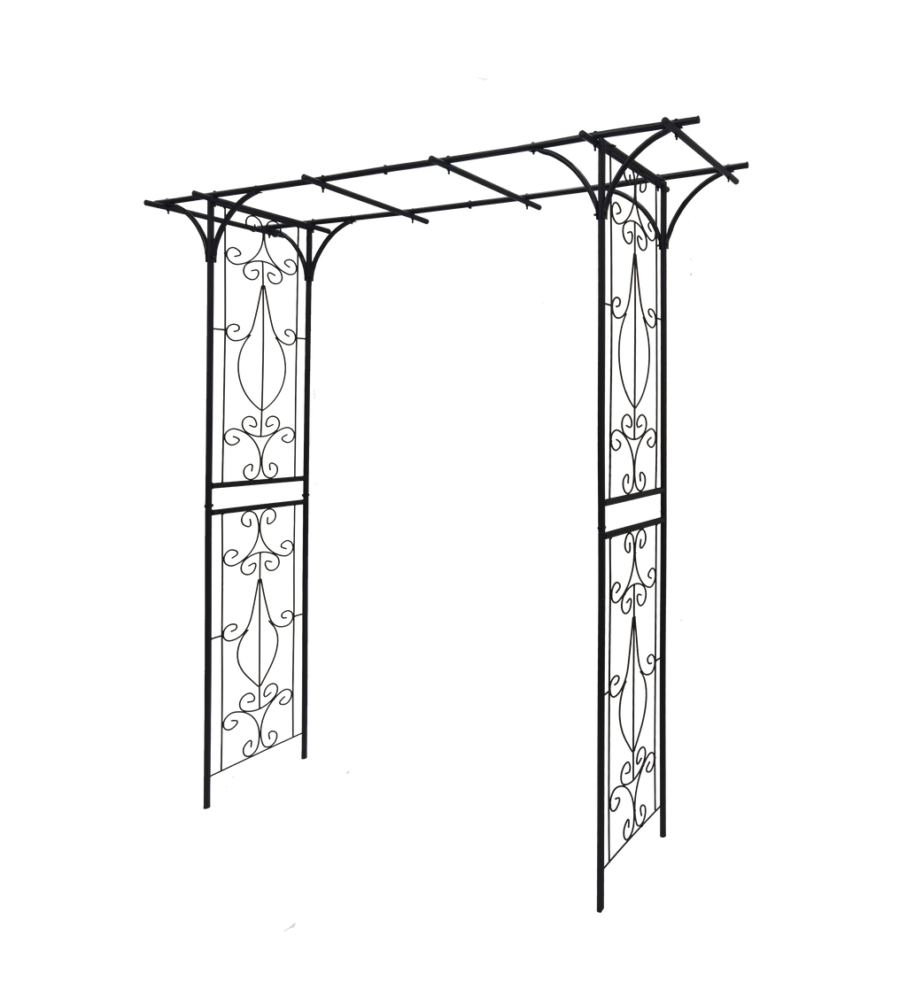 Metal Garden Arch L80.3'' x W20.47'' x H81.1'' Climbing Plants Support Rose Arch Outdoor Black