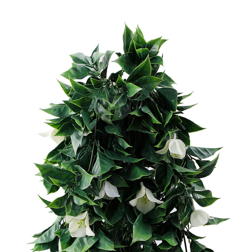 White Bougainvillea Artificial Hanging Plant Set of 5 35in – UV Resistant