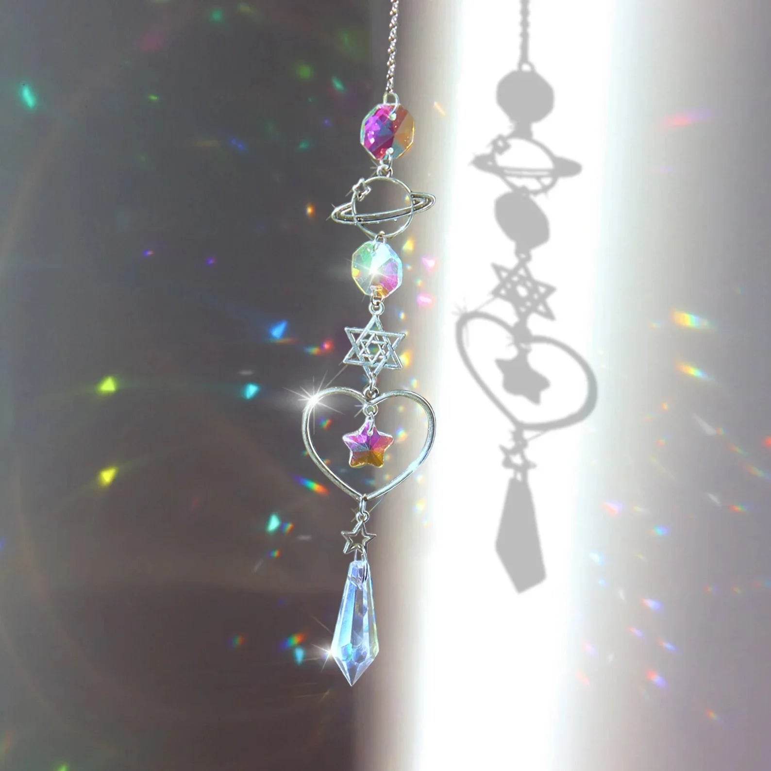 Crystal Wind Chime Rainbow Maker Sun Catcher – Hanging Prism Light Décor