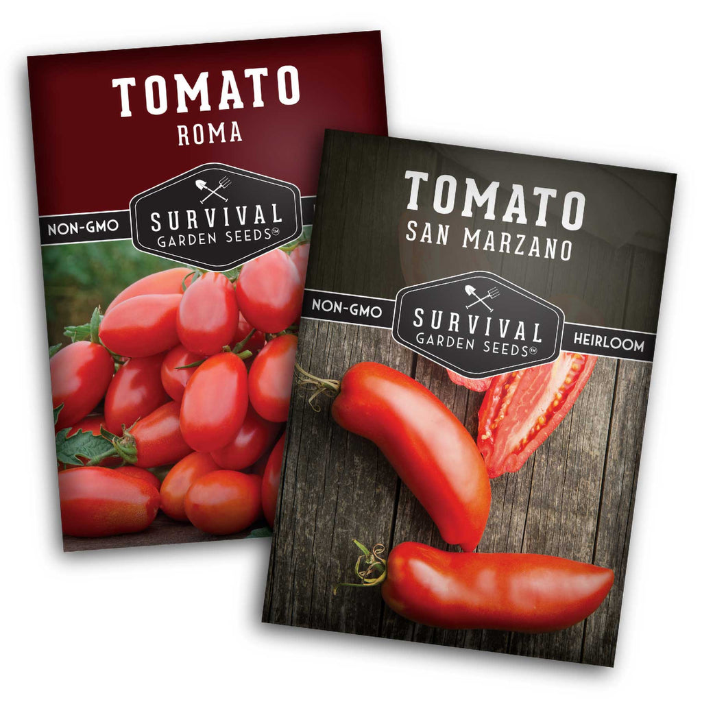 Paste Tomato Seed Collection – Roma & San Marzano Meaty Tomatoes for Sauces, Canning & Preserving