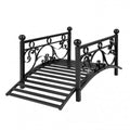 3.3 ft Garden Metal Bridge with Dual Patterned Side Rails