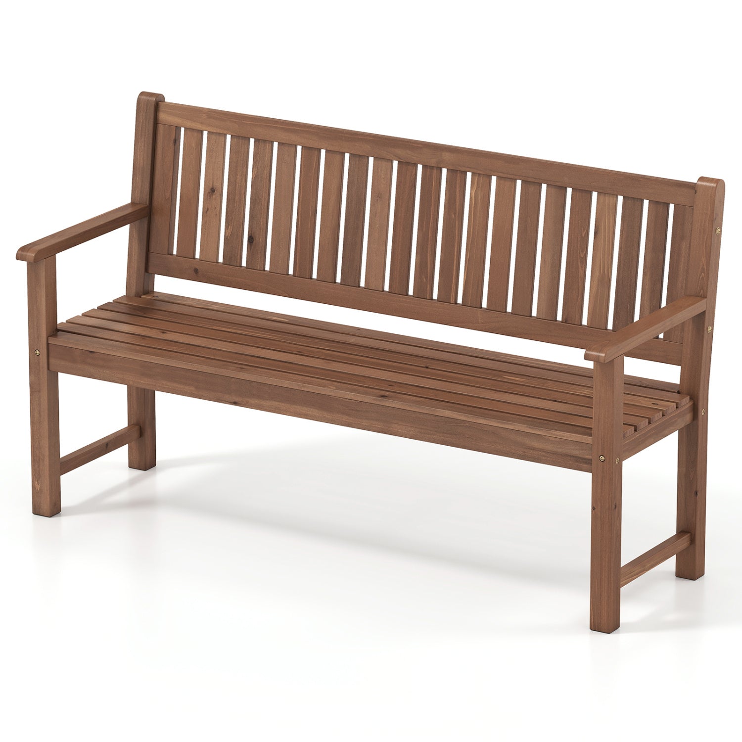 3-Seater Wooden Garden Bench with Backrest, 59 Inch