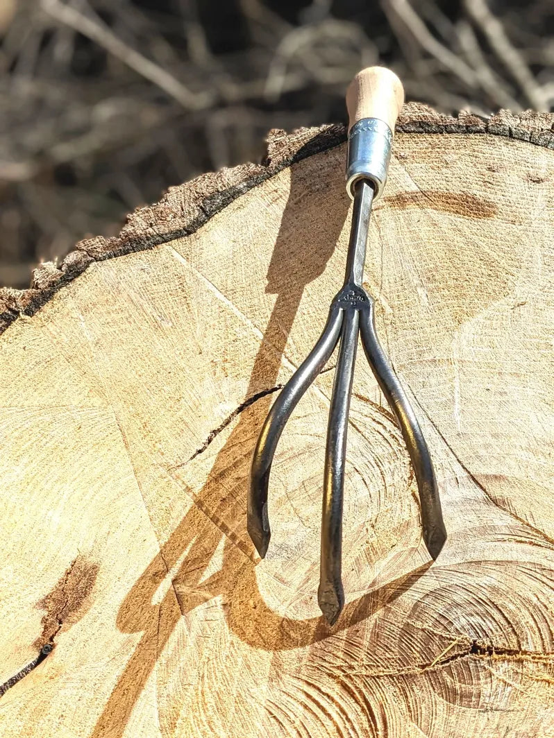 3 Tine Cultivator, Hand Forged Garden Tool, Lifetime Guarantee