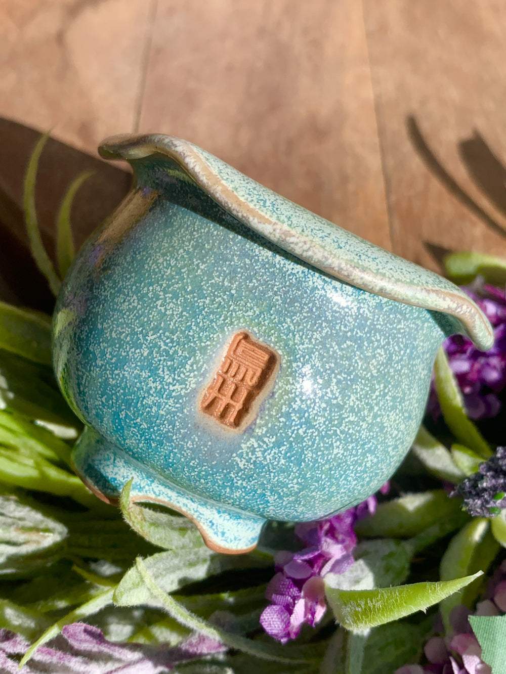 WS0011 Handmade Artisan Pottery Planter Pot - Pot rim diameter: 1.8"