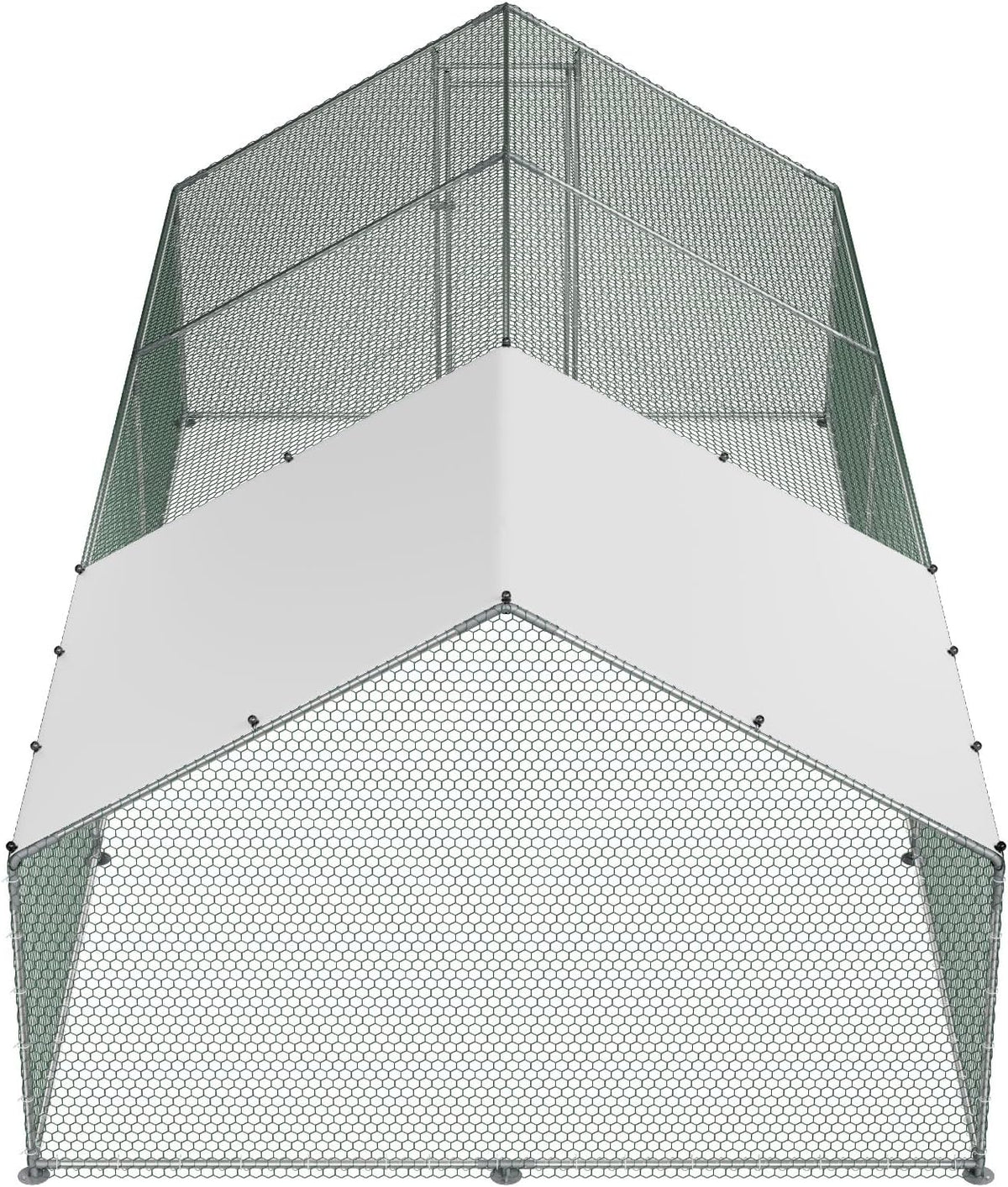 VEVOR Large Metal Chicken Coop, Walk-in Poultry Cage With Waterproof Cover, Outdoor Hen House For Chicken Duck Rabbit Farm