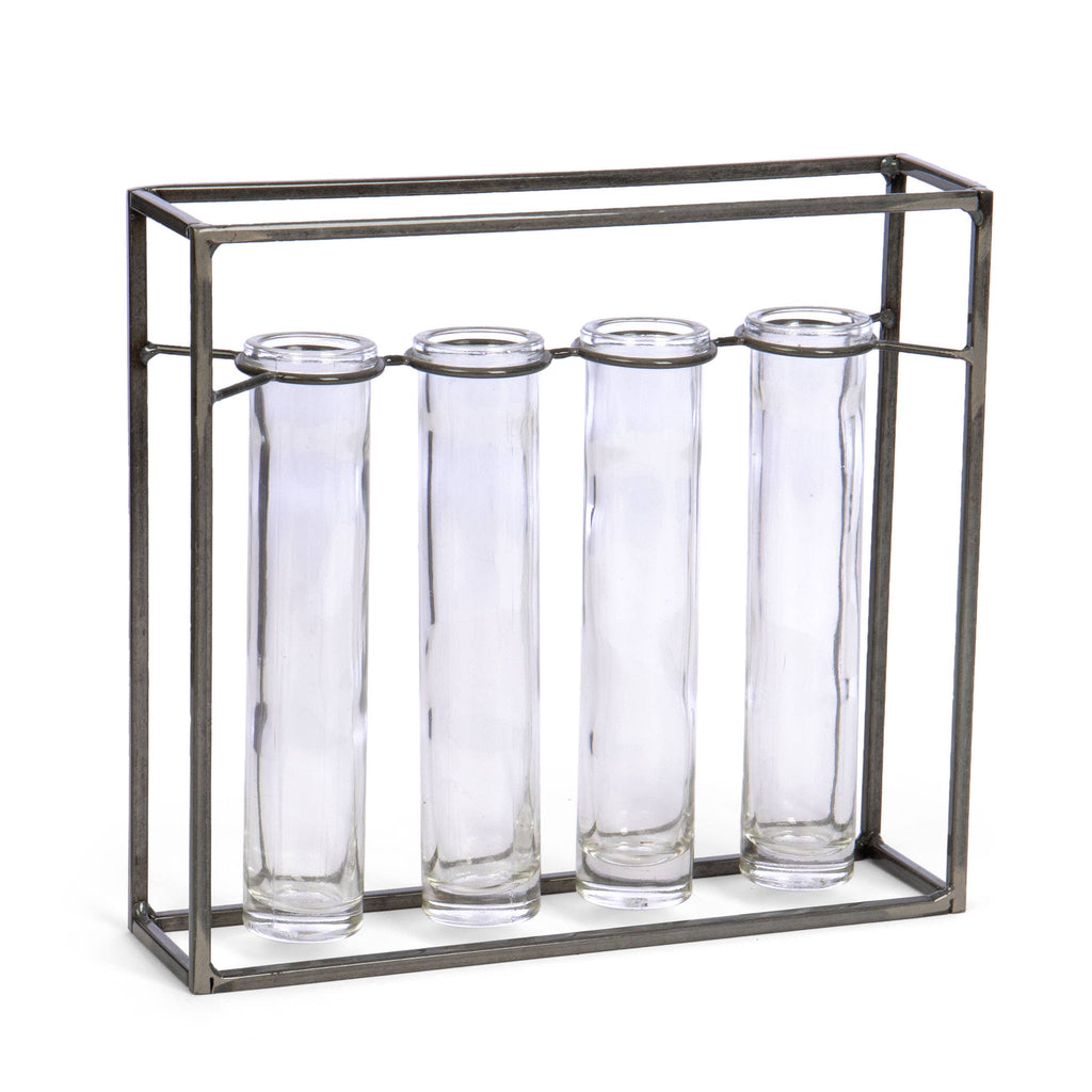 Glass and Metal Vase