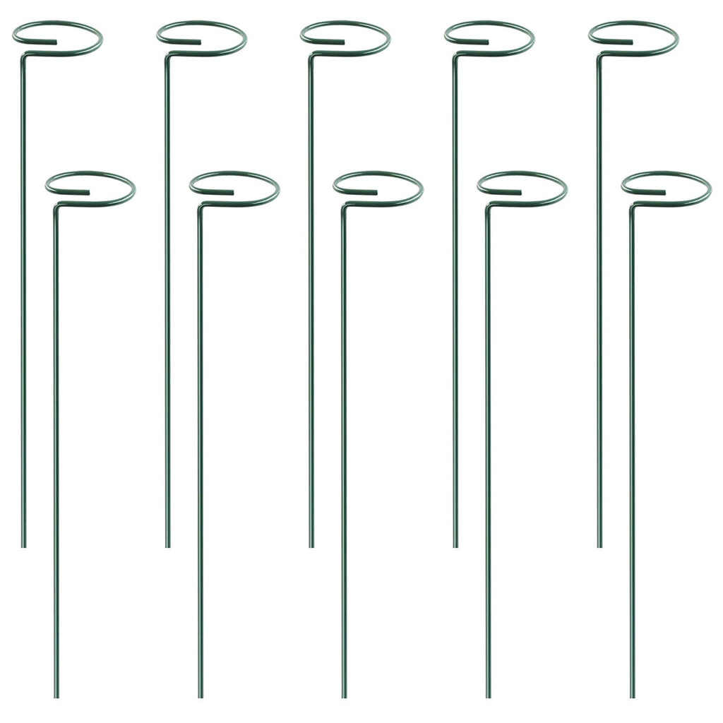 10Pcs 10in Plant Support Stakes Garden Flower Single Stem Support Stake Iron Plant Cage Support Ring For Tomatoes Orchid Lily Peony Rose Flower Amaryl