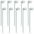 10Pcs 10in Plant Support Stakes Garden Flower Single Stem Support Stake Iron Plant Cage Support Ring For Tomatoes Orchid Lily Peony Rose Flower Amaryl