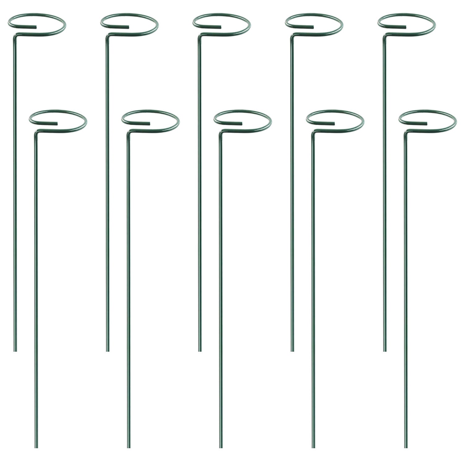 10Pcs 10in Plant Support Stakes Garden Flower Single Stem Support Stake Iron Plant Cage Support Ring For Tomatoes Orchid Lily Peony Rose Flower Amaryl