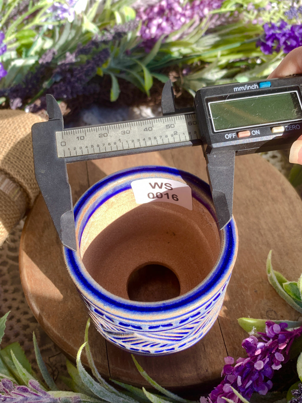 WS0016 Rustic Handmade Clay Planter Pot - Pot rim diameter: 2.3"