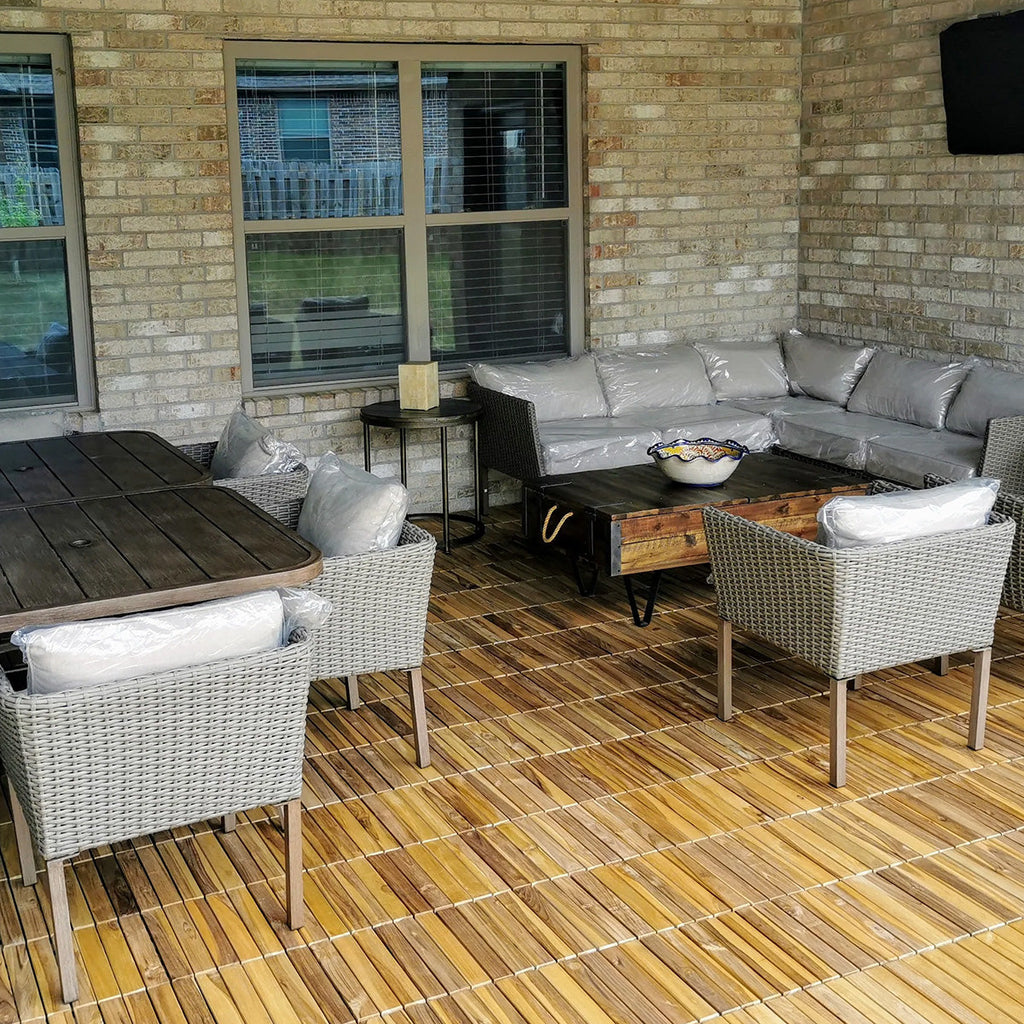 Natural Acacia Straight Deck Tiles