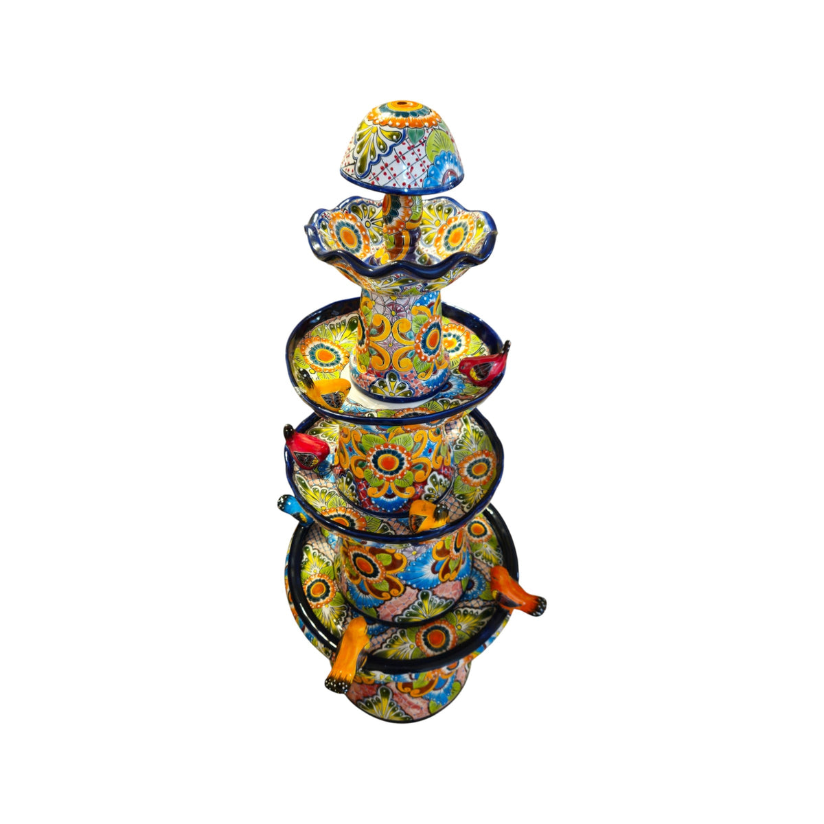 Talavera Fountain | Four-Foot Mexican Ceramic Water Feature