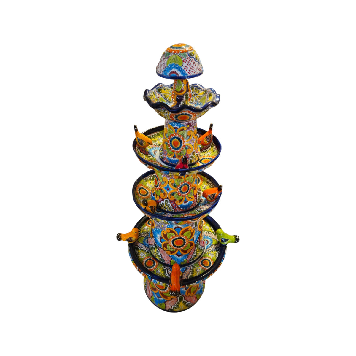 Talavera Fountain | Four-Foot Mexican Ceramic Water Feature