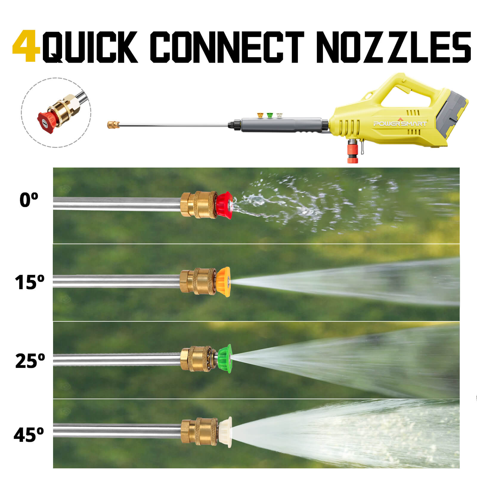 40V 1100 PSI 1GPM Cordless Pressure Washer with 5 Nozzles, 4.0 Ah Battery & Charger DB2701