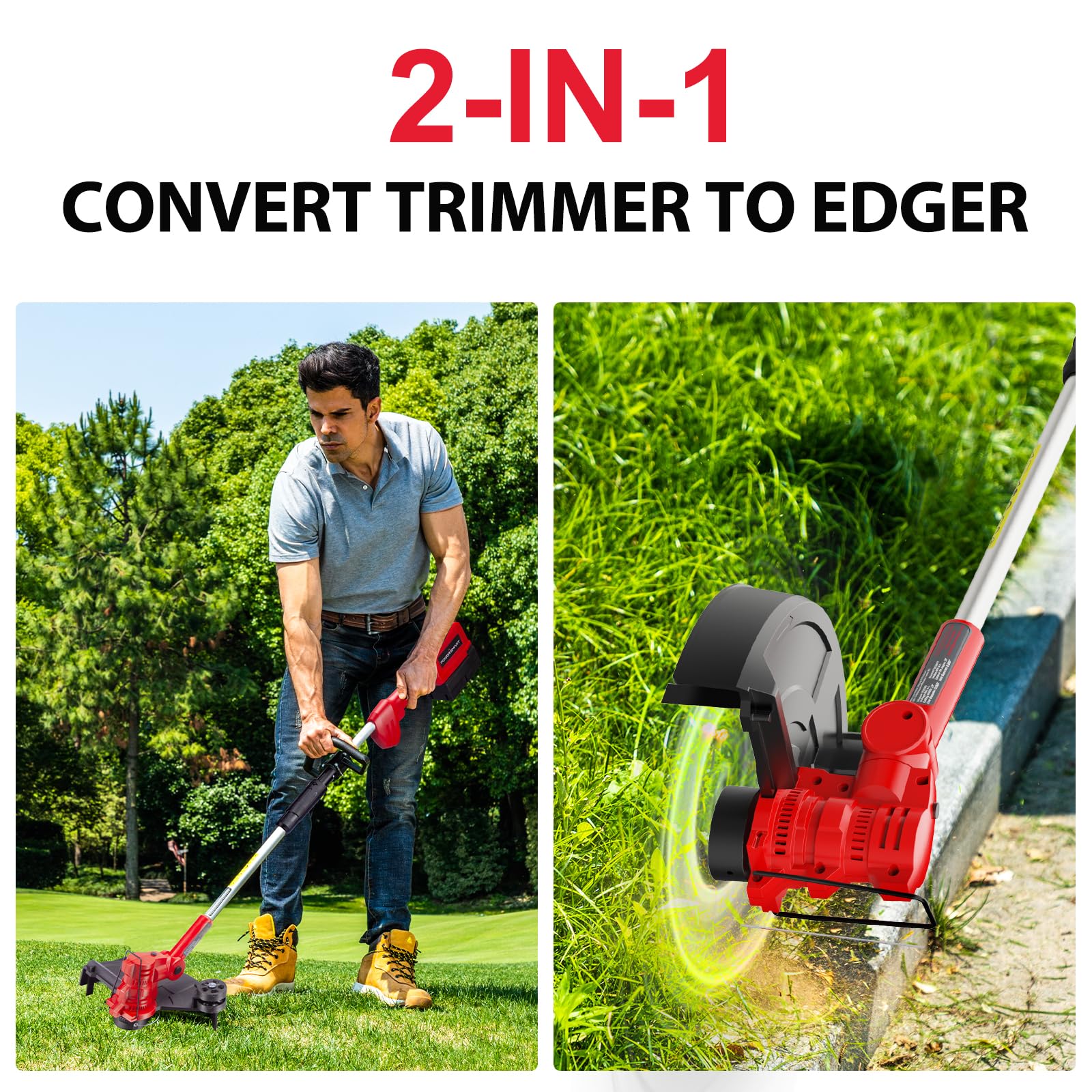 40V String Trimmer & Edger + 40V Leaf Blower Combo Kit with 4.0Ah Battery PS76500C