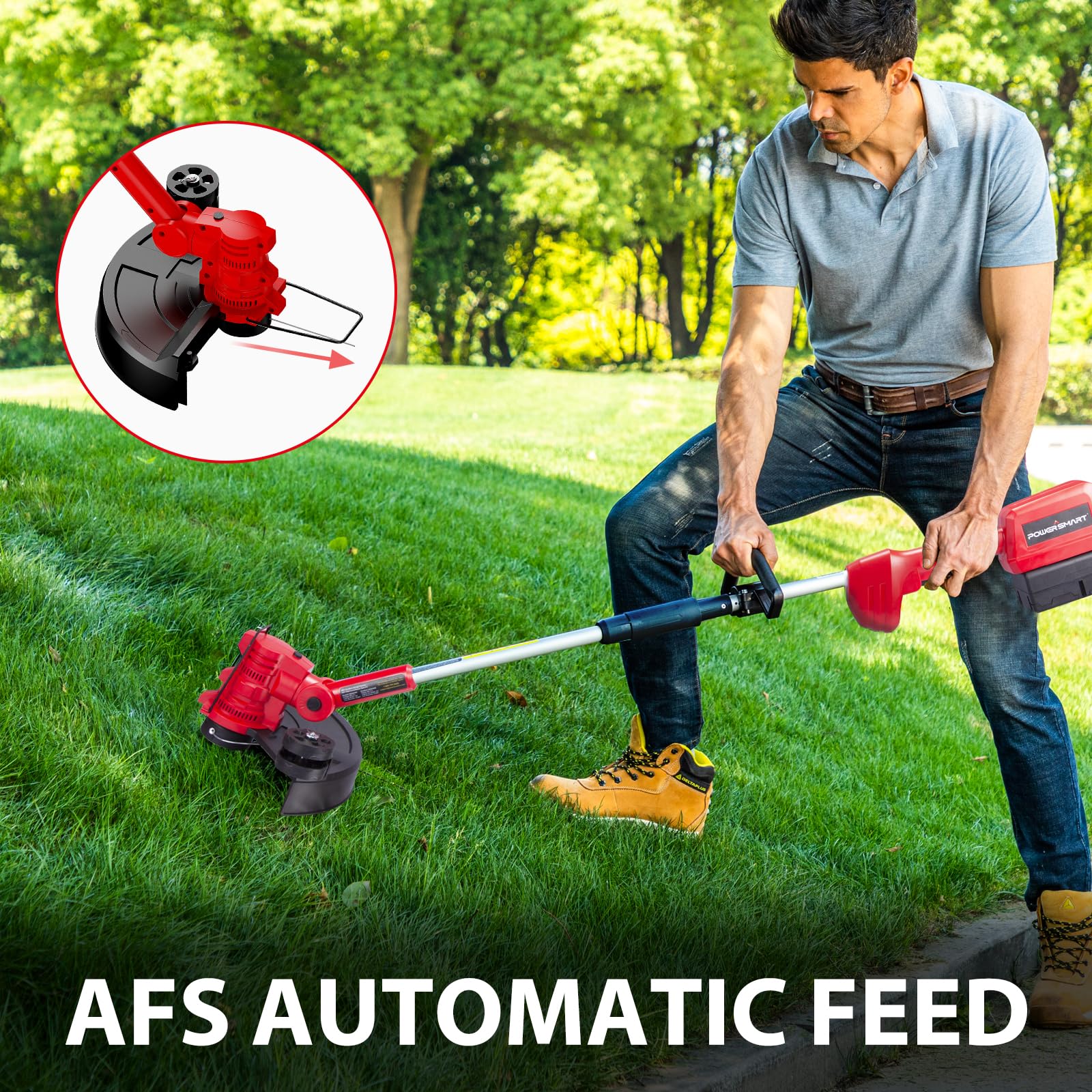 40V String Trimmer & Edger + 40V Leaf Blower Combo Kit with 4.0Ah Battery PS76500C