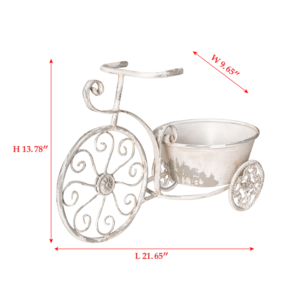 Rustic Bicycle Metal Wire Wall Planter Basket