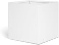White Steel Planter Square Outdoor Planters Galvanized Steel Planter Box Indoor Metal Large Planters Cube Heavy Duty Flower Pot 16 Inch Modern Commercial Residential for Trees Patio Deck Yard Garden