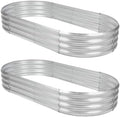 2Pack Raised Garden Bed 6×3×1FT,Galvanized Planter Box Oval Large Matel Steel Backyard Beds Outdoor for Vegetables,Flowers,Herbs,Plant