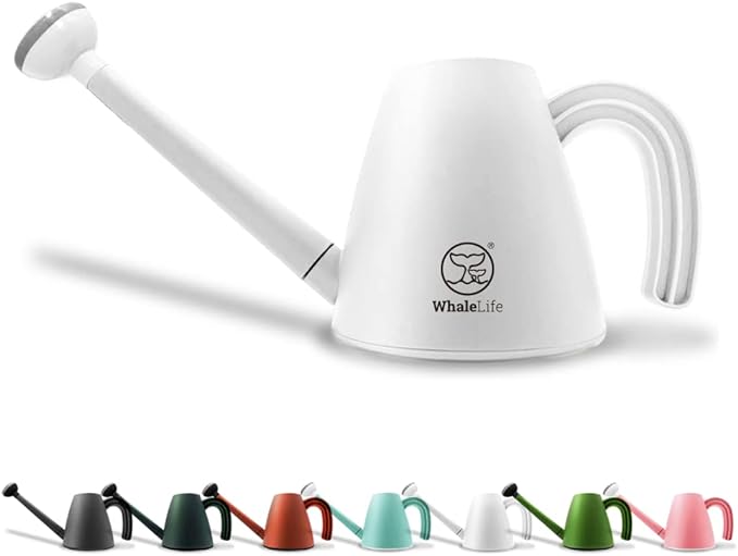 WhaleLife Indoor Watering Can for House Bonsai Plants (2.0L, White)
