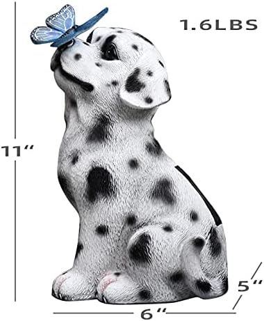 Dog Garden Figurines Outdoor Decor Solar Statue with LED Lights for Patio Lawn Yard Art Decoration Housewarming Garden Gift