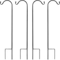 MIXXIDEA 4/8PK Heavy Duty Garden Shepherds Hooks for Outdoor, Premium Metal Shepherds Hooks, Height Adjustable Bird Feeder Hanger, Hanging Basket Hooks 37” Inch Tall Hanging Plant Hooks (4PK)