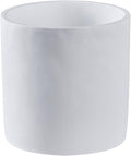 11 Inch Pot for Plants, Large Cement Planter with Drainage Hole, Mid-Century Modern Concrete Flower Pots for Home Decor, Office & Outdoor (White)