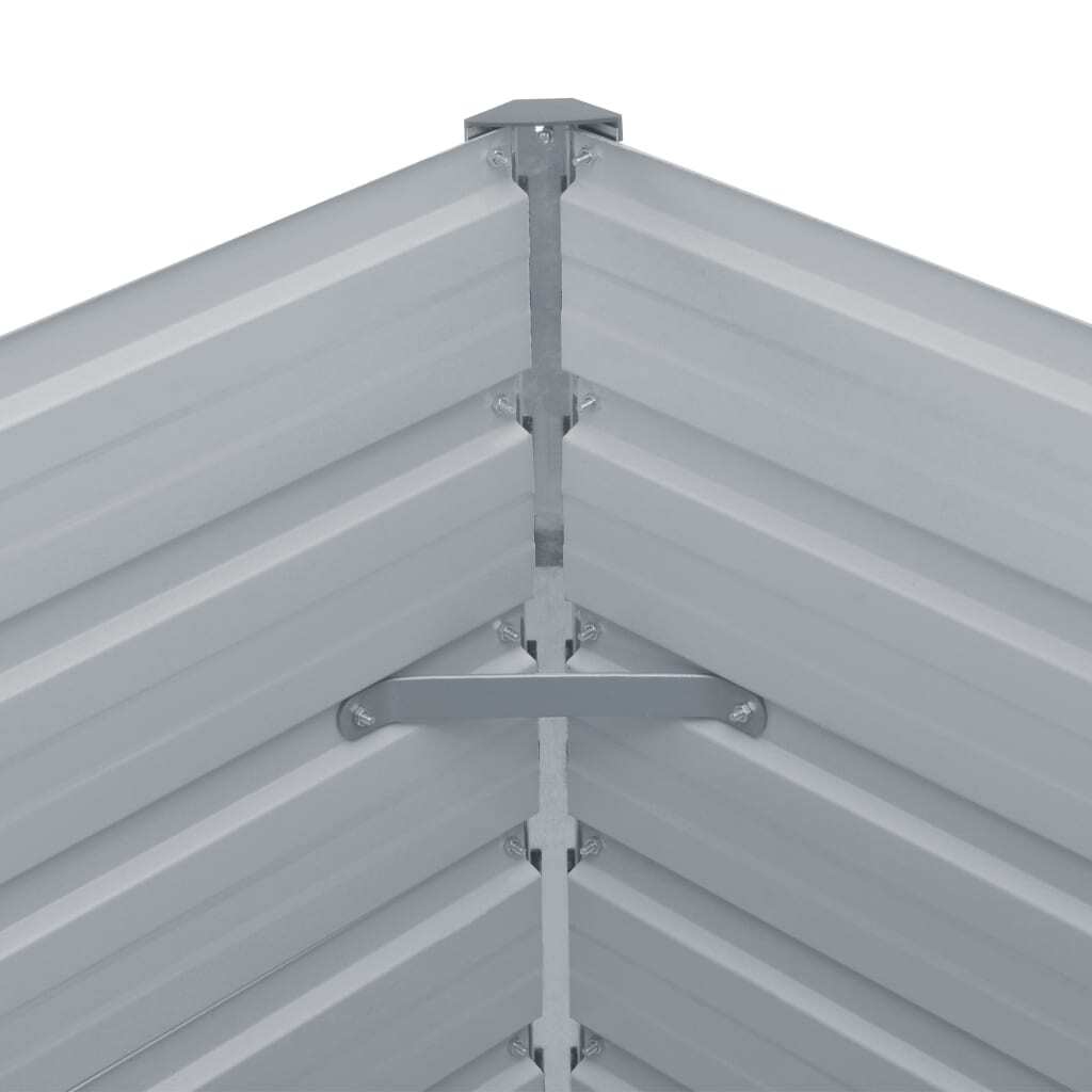 Raised Garden Bed 50.8"x50.8"x18.1" Galvanized Steel Gray