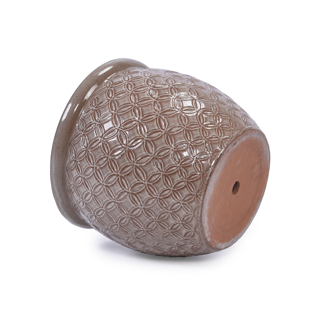 3 Pieces Ceramic Flowerpot, Modern Planter for Patio, Garden or Windowsills - Antique Yellow