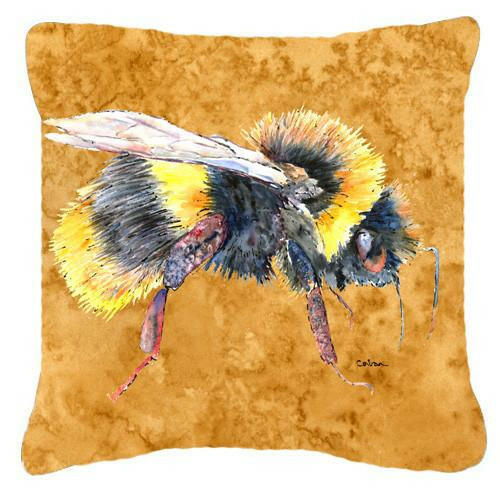 Bee on Gold   Canvas Throw Pillow - 14x14 Decorative Pillow – Art for Your Home & Patio