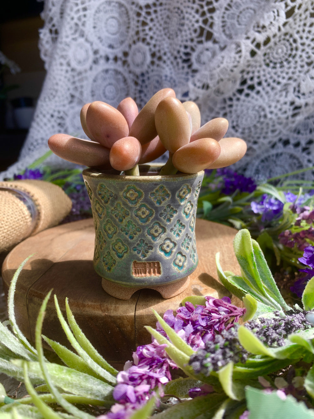 WS0021 Modern Handmade Ceramic Planter Pot - Pot rim diameter: 1.8"