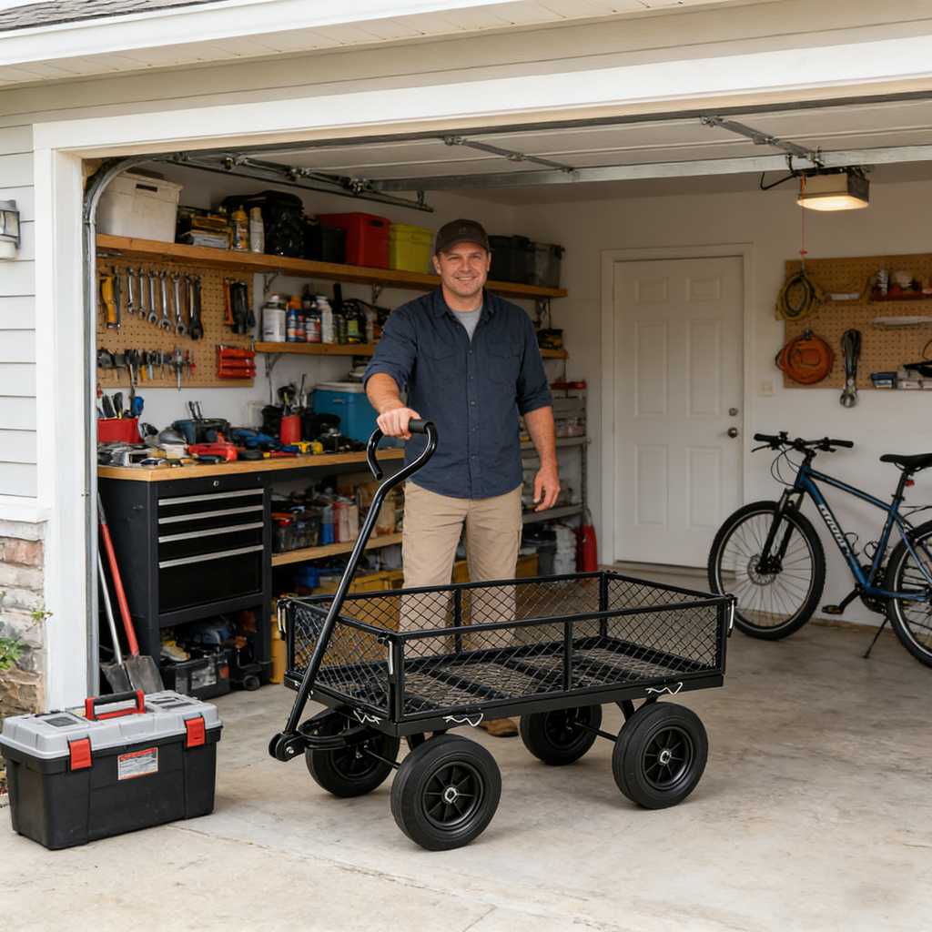 Solid Wheels Garden Cart Wagon