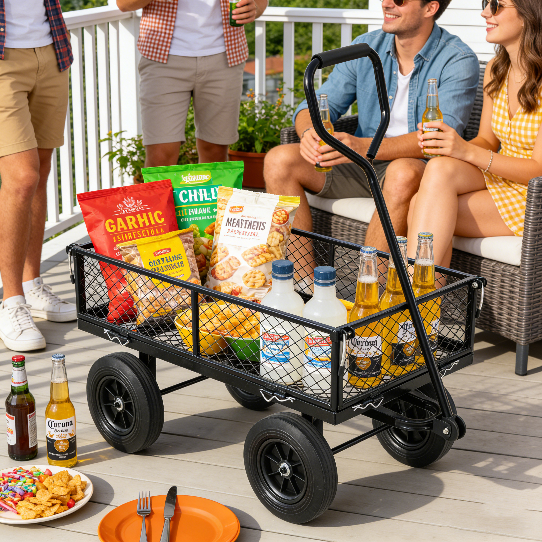 Solid Wheels Garden Cart Wagon