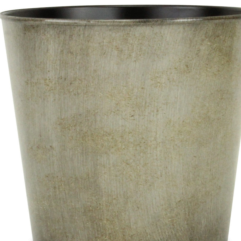 9" Gray Recycled Plastic Indoor Outdoor Round Pot Planter