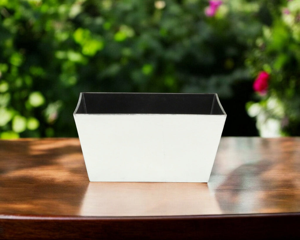 8" Silver Recycled Plastic Indoor Outdoor Rectangular Planter Box