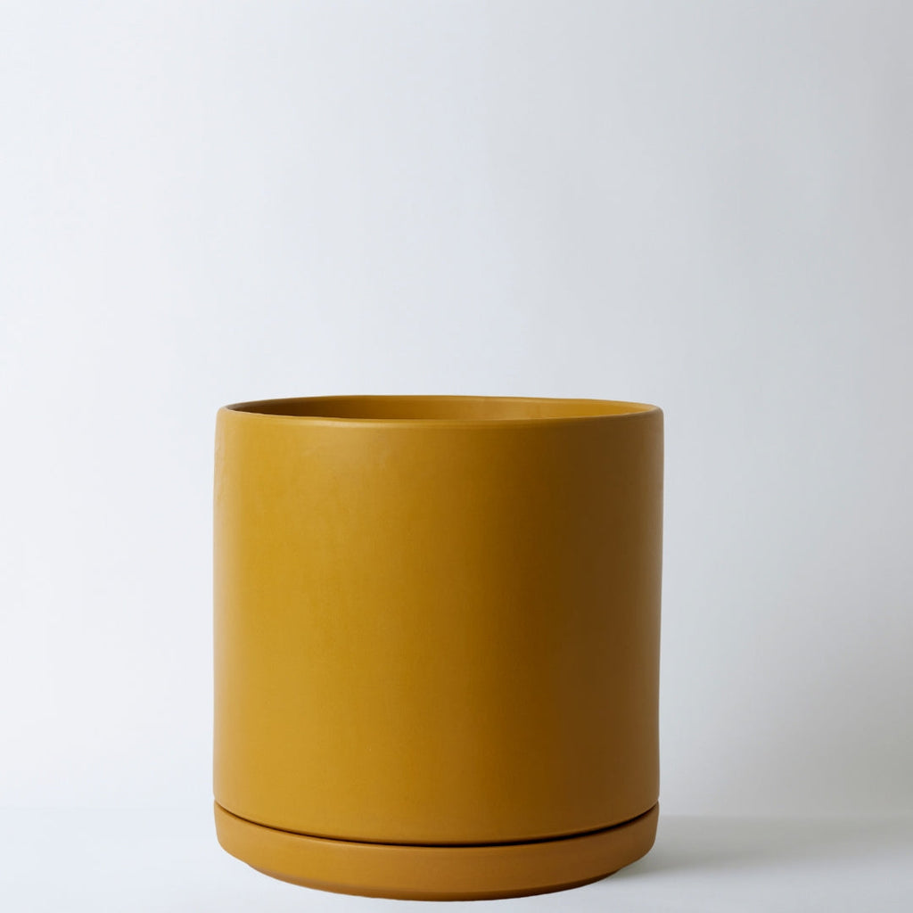 Solid Goods Ceramic Cylinder Planter with Saucer